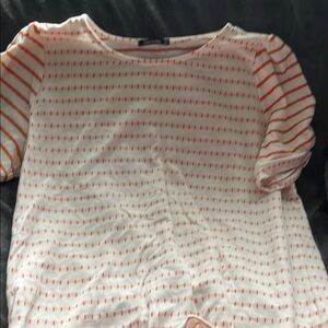 Striped White and Orange Top